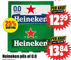  heineken 0.0 krat bier 24 25 alcohol free pils flessen 