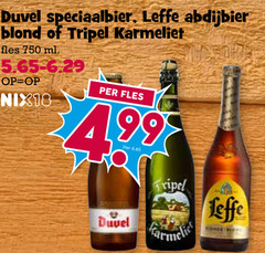  leffe karmeliet duvel speciaalbieren 4 750 speciaalbier abdijbier blond tripel fles ml nix18 liter 