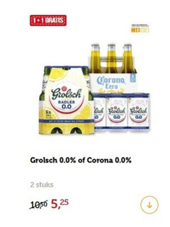  grolsch corona alcoholvrij bier 1 2 radler 0.0 stuks 5 25 