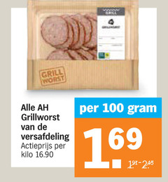  100 grill worst grillworst versafdeling actieprijs kilo 
