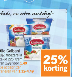  galbani mozzarella 25 225 salade zakje varieeren 