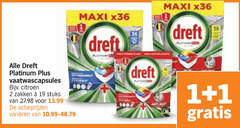 dreft vaatwasmiddel 1 2 19 36 platinum vaatwascapsules citroen zakken stuks varieeren maxi 