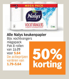  nalys keukenpapier 8 50 mega pack vochtvangers megapack pak rollen varieeren 