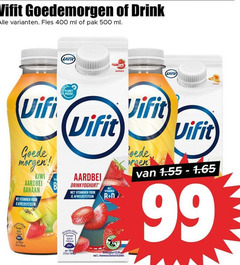  50 99 100 400 500 vifit goedemorgen drink fles ml pak kiwi aardbei banaan vitaminen afweersysteem planet proof portemonnee drinkyoghurt r 