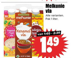  1 5 melkunie vla pak liter tropisch karamel fruit stukjes zacht romig 