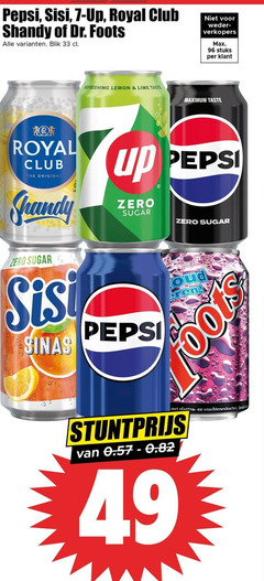  7 33 96 100 pepsi sisi up royal club shandy dr. foots blik refreshing lemon lime taste stuks original zero sugar sinas oud planten vruchtenextracten 