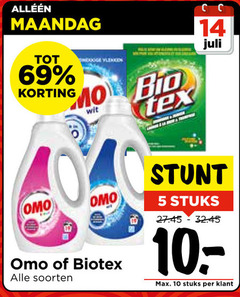  omo biotex wasmiddel handwasmiddel 5 10 14 69 maandag wit soorten stuks 