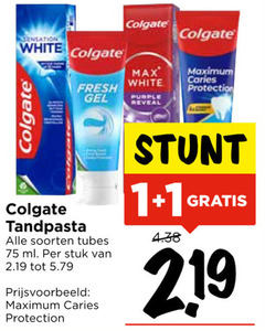  1 white colgate fresh gel purple reveal caries protection tandpasta soorten tubes ml stuk 