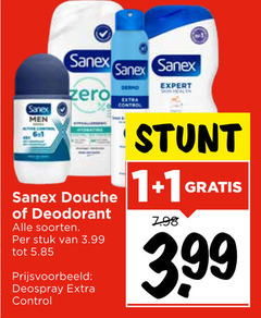  1 sanex men expert dermo zero douche deodorant soorten stuk 3.99 deospray control 