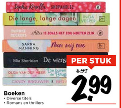  5 sophie kinsella shopaholic lange dagen vesper dap beckers mia sheridan wens stuk wolga der buren candy brouwer bed boeken titels romans thrillers 5.99 