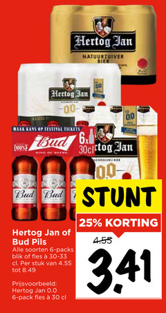  bud hertog jan blikjes bier 6 25 30 100 natuurzuiver kans festival tickets 00 6x be pils soorten blik fles stuk 0.0 pack 