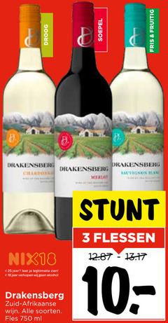  3 18 25 750 droog soepel drakensberg sauvignon merlot fris fruitig nix18 jaar legitimatie alcohol zuid afrikaanse wijn soorten fles ml flessen 