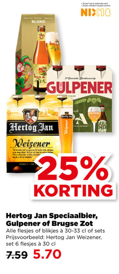  brugse zot hertog jan gulpener speciaalbieren 6 18 25 30 blond jaar legitimatie alcohol nix18 be generatie weizener karakter lichte gul speciaalbier blikjes 