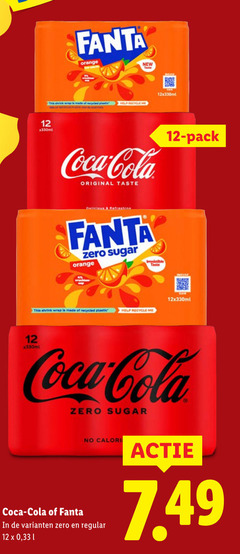  12 fanta orange new this wrap recycled plastic help recycle coca cola original taste pack refreshing zero sugar calorie regular 33 l 
