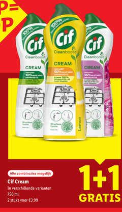  1 2 100 101 750 natural clear cif cleanboost cream des les cleaning verwijdert vul surfaces scan lemon combinaties ml stuks 3.99 