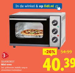  3 lidl.nl garant jaar silvercrest mini oven grillrooster bakblik tang uitneembare kruimelplaat 