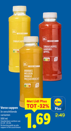  500 vers sap sinaasappel chef select ananas meloen mango passievrucht aardbei appel verse sappen ml vanafprijzen varieeren assortiment 
