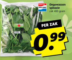  400 holland ongewassen spinazie zak 