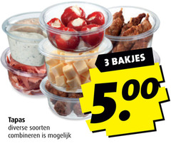  3 tapas soorten combineren bakjes 
