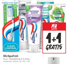  1 3 5 7 100 plastic free pack flex zone tandsteen controle bescherming gezin recyclable aquafresh ml film intense white zichtbare tanden glazuurbescherming vlekken 75ml clean control stuks varieeren lende tan glanseffect glazuur 