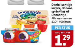  danoontje 300g danone banaan abrikoos aardbei toetje danio luchtige kwark soorten stuk 