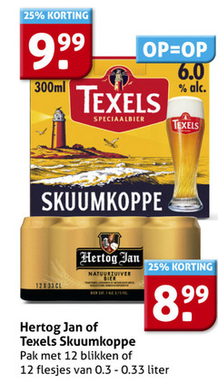  texels hertog jan speciaalbieren blikjes bier 1 12 25 300ml speciaalbier skuumkoppe natuurzuiver 5.1 pak blikken liter 