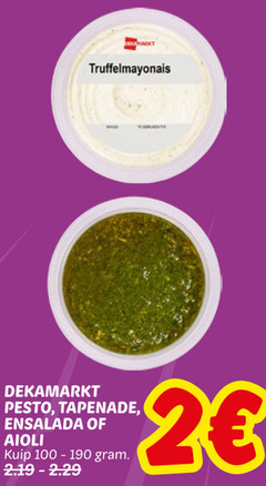  2 pesto tapenade ensalada aioli kuip 