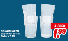  4 360 drinkglazen stapelbaar ml elders pack 1 99 