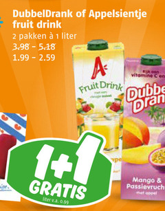  1 2 dubbeldrank appelsientje fruit drink pakken liter v.a. vitamine dubbel drank mango passievrucht appel 