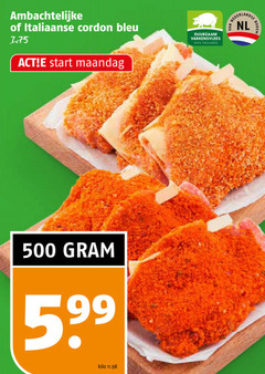  100 500 ambachtelijke italiaanse cordon bleu start maandag duurzaam varkensvlees hollands nederlandse nl kilo 