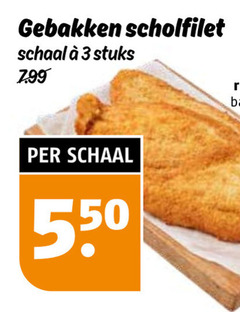  3 gebakken scholfilet schaal stuks 