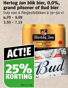  bud hertog jan blikjes bier 6 16 25 blik 0.0 grand pilsener tray blikken natuurzuiver vel liter v.a. 