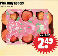  6 pink lady appels schaal stuks 