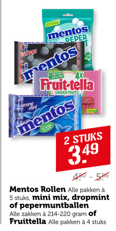  snoep pepermunt 2 4 5 mentos mint fruitsap jus fruit garden fruits chewy dragees just natural stuks rollen pakken mini mix dropmint pepermuntballen zakken fruittella 