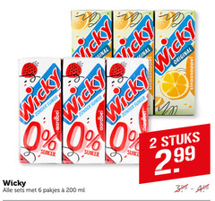  wicky fruitdrank 2 6 200 vicky aardbei suiker sinaasappel ml suikerpot stuks 