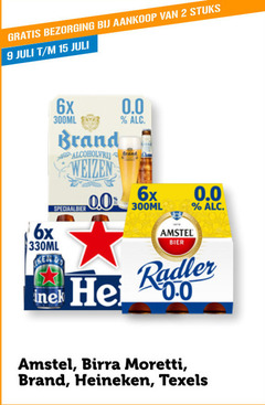  amstel alcoholvrij bier 2 9 15 stuks 6x 330ml 300ml brand 0.0 weizen speciaalbier da radler nek moretti heineken texels 