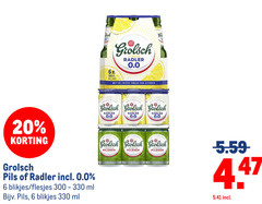  grolsch blikjes bier radler 6 20 300 330 0.0 6x citroen frisse alcoholvrij pils ml meesterschap premium pilsner zachte end 