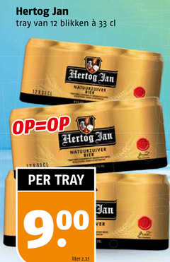  hertog jan blikjes bier 12 33 tray blikken natuurzuiver 00 90 liter 