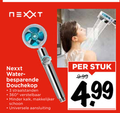 3 360 nexxt water douchekop verstelbaar minder kalk schoon universele aansluiting stuk 