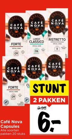  cafe nova koffiecups 2 11 15 20 mcafee forte lungo classico ristretto 06 capsules soorten pakken stuks 