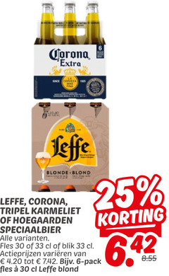  corona leffe hoegaarden karmeliet speciaalbieren blikjes bier 6 25 30 33 100 since four blonde blond tripel speciaalbier fles blik varieeren pack 