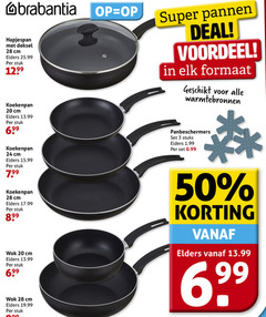  3 20 24 28 50 brabantia hapjespan deksel cm elders stuk super pannen deal voordeel formaat warmtebronnen koekenpan panbeschermers stuks wok 