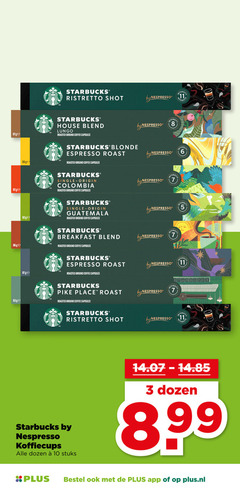  starbucks koffiecups 3 5 6 7 8 10 11 ge ristretto shot house blend lungo roasted ground coffee capsules blonde espresso roast single origin colombia guatemala breakfast by nespresso pike dozen stuks plus.nl 