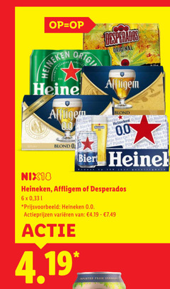  heineken 0.0 blikjes bier 6 originele original affligem reine alcoholvrij blond 00 biertje pils chenille pil nix18 desperados varieeren imported from germany 