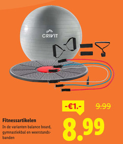  crivit fitnessartikelen balance board gymnastiekbal weerstands banden 
