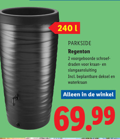  2 240 l parkside regenton voorgeboorde schroef draden kraan slangaansluiting deksel waterkraan 