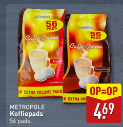  metropole koffiepads pads caffe crema regular coffee volume pack strong 