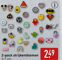  2 pack strijkemblemen cm 