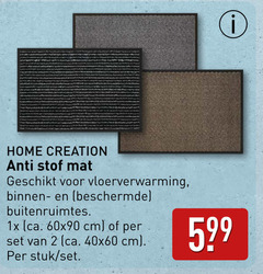  2 home creation anti stof mat vloerverwarming binnen beschermde 1x ca. cm stuk 