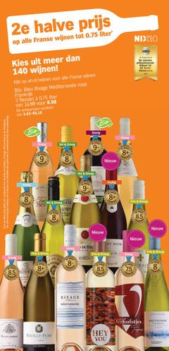  witte wijn rose rode 2 6 8 9 10 25 140 2e halve combinatie flessen dezelfde aanbieding droog franse wijnen liter ah.nl bleu rosee frankrijk varieeren nix18 bio stevig 00 fris fruitig noir ral sancerre fume you sauvignon 